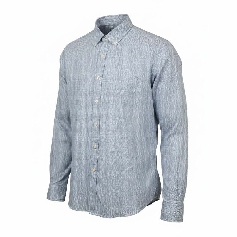 Peter Millar Summer Comfort Blue Diamond Print Performance Shirt Size XL